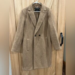 Women’s Italian Wool Blend Camel Overcoat - Classic Double-Breasted